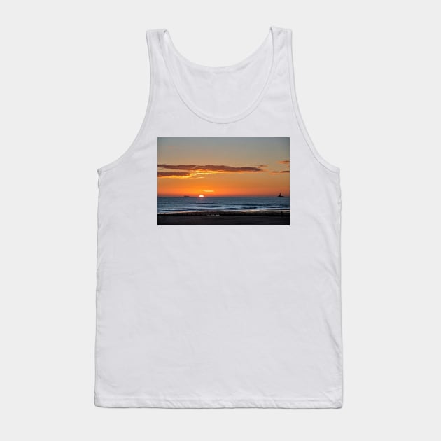 Sunrise over a tranquil North Sea Tank Top by Violaman